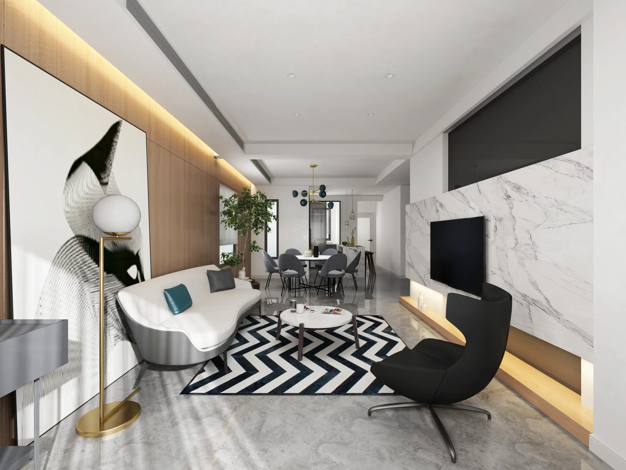 Extension Interior - LINGVING ROOM - MODERN STYLES - 100