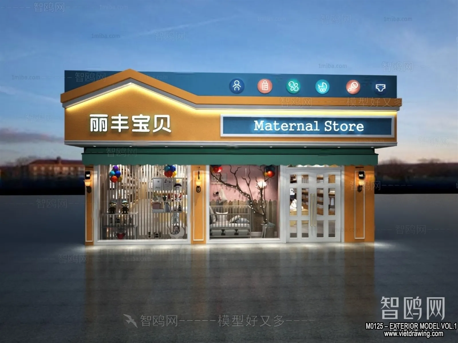 Exterior 3D Collection - Shop - Fastfood - Retails - 3D Models - 029