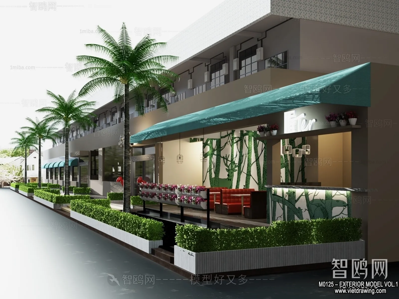 Exterior 3D Collection - Shop - Fastfood - Retails - 3D Models - 056