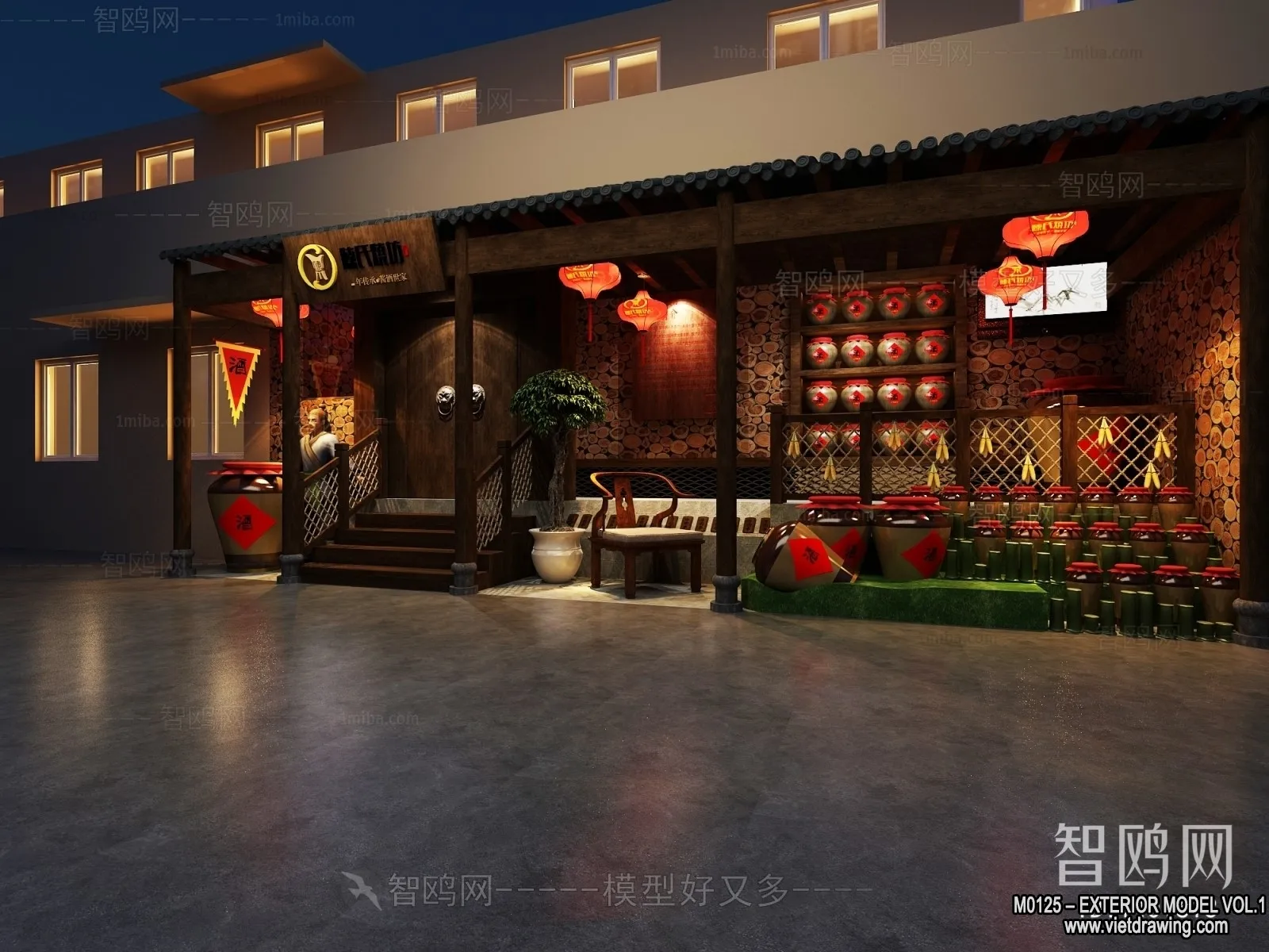 Exterior 3D Collection - Shop - Fastfood - Retails - 3D Models - 071