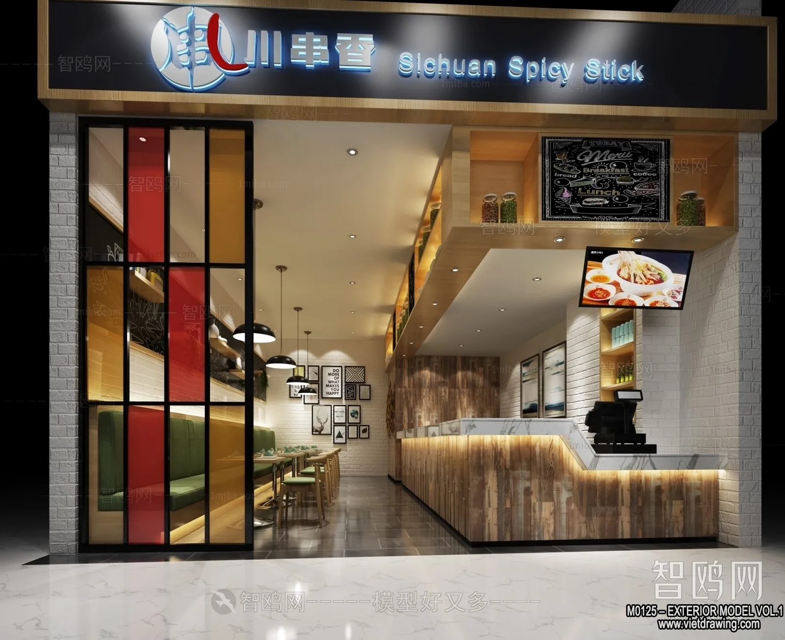 Exterior 3D Collection - Shop - Fastfood - Retails - 3D Models - 072