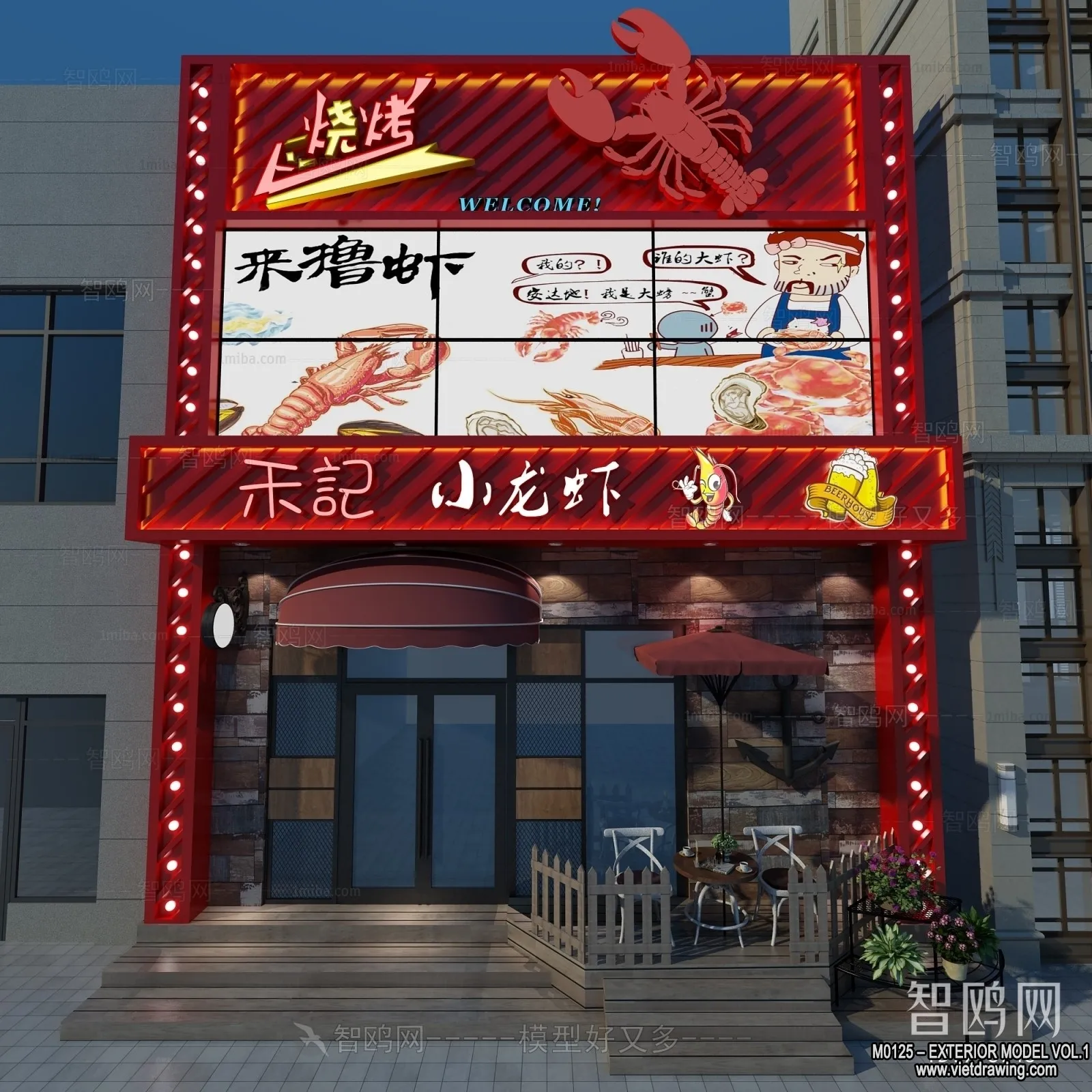 Exterior 3D Collection - Shop - Fastfood - Retails - 3D Models - 079