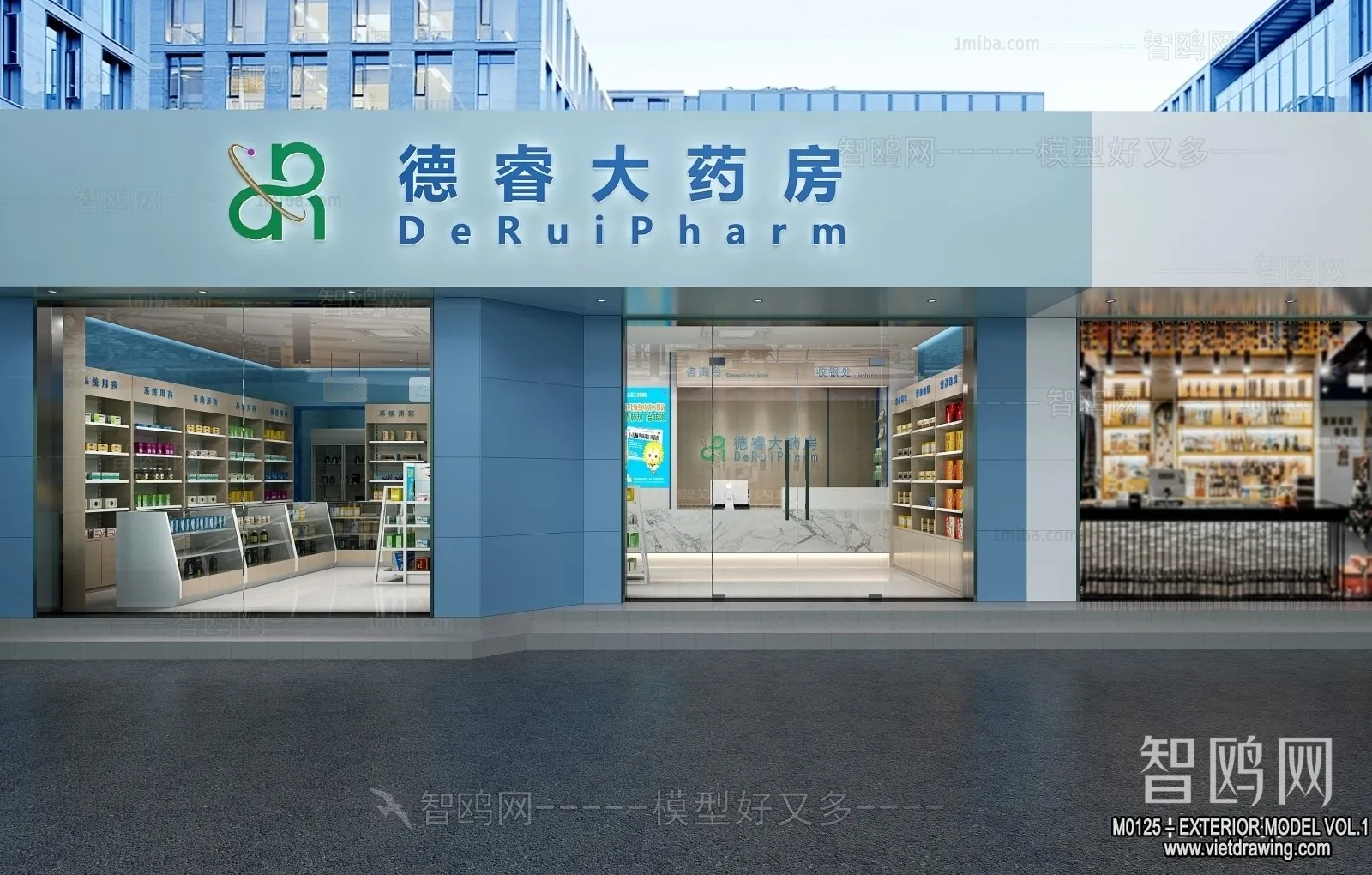 Exterior 3D Collection - Shop - Fastfood - Retails - 3D Models - 080