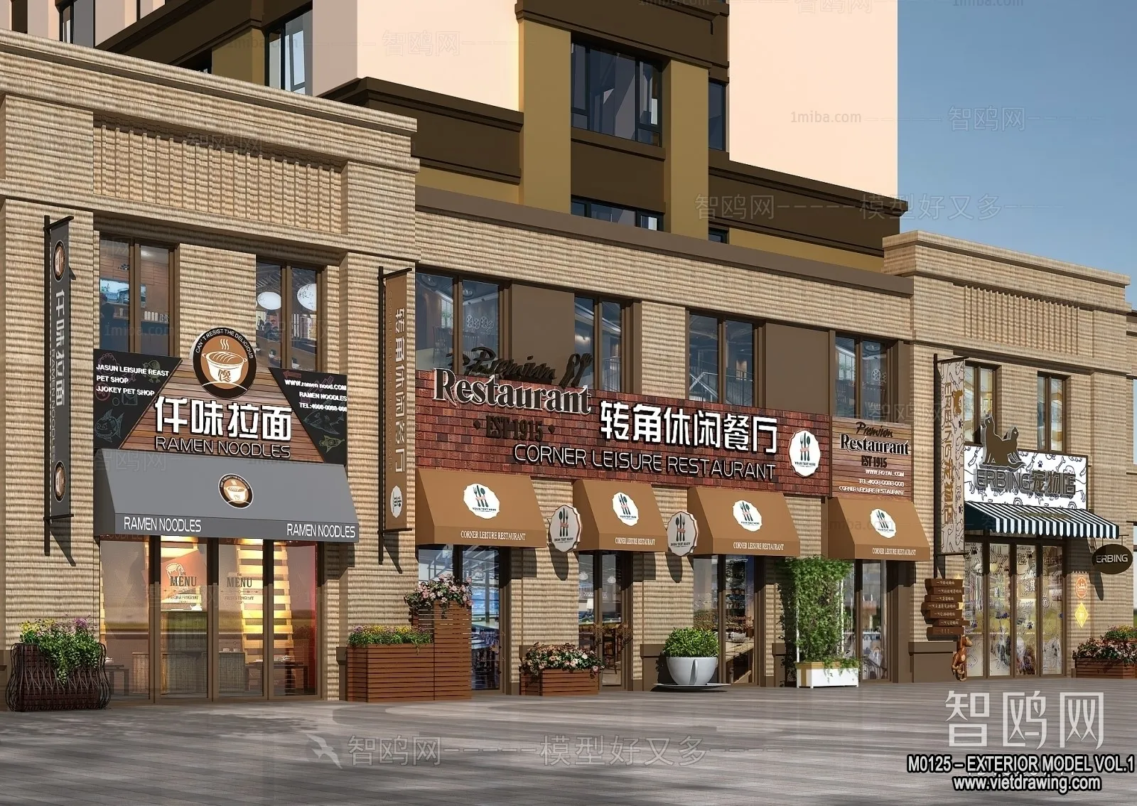 Exterior 3D Collection - Shop - Fastfood - Retails - 3D Models - 081