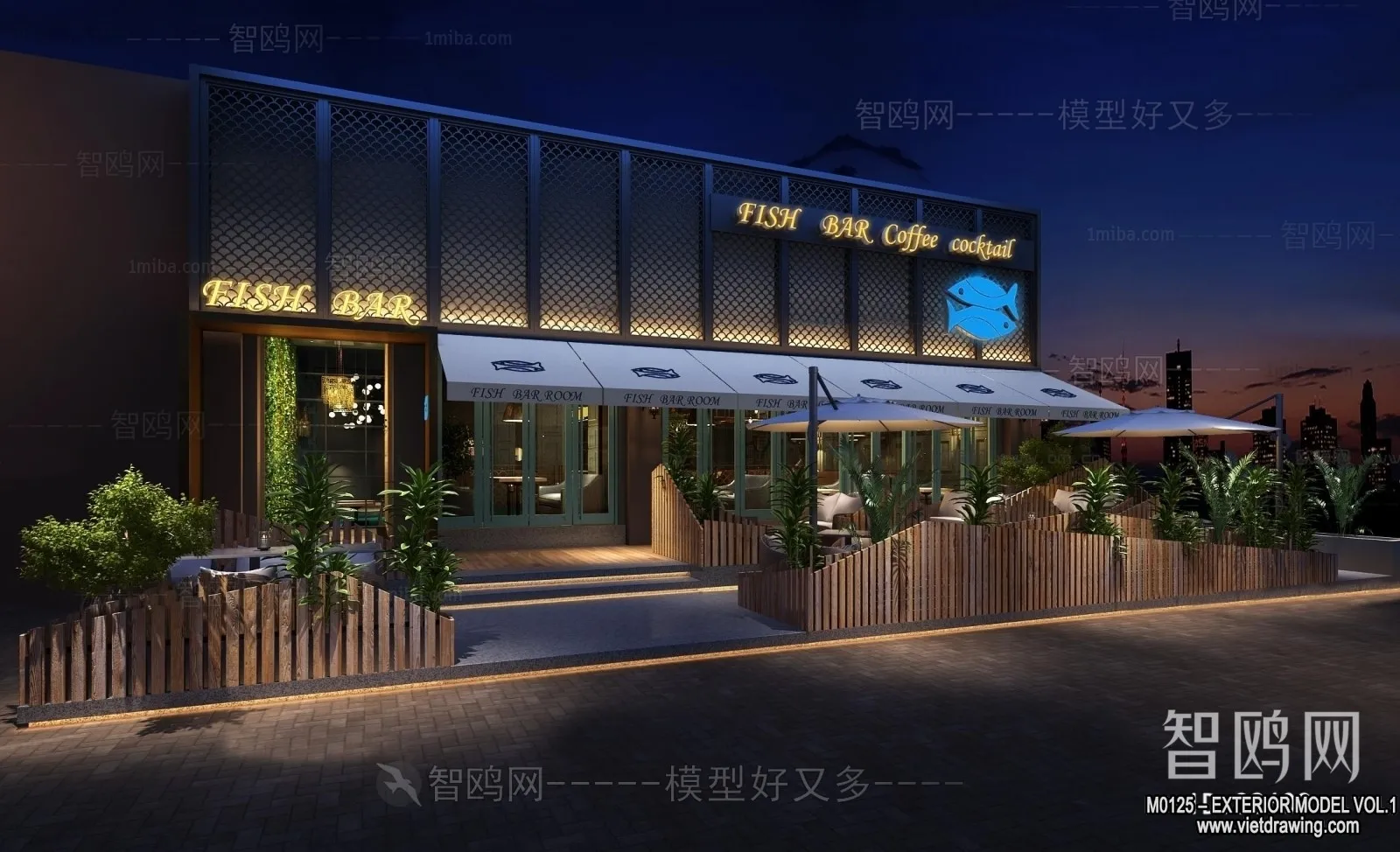 Exterior 3D Collection - Shop - Fastfood - Retails - 3D Models - 146