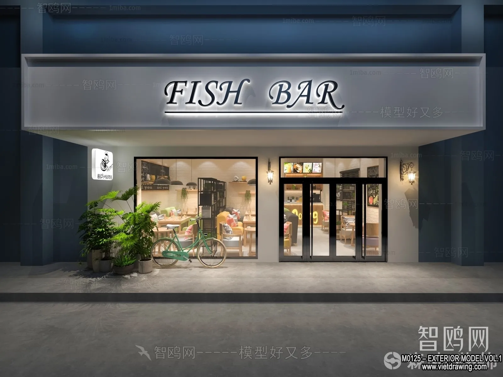 Exterior 3D Collection - Shop - Fastfood - Retails - 3D Models - 161