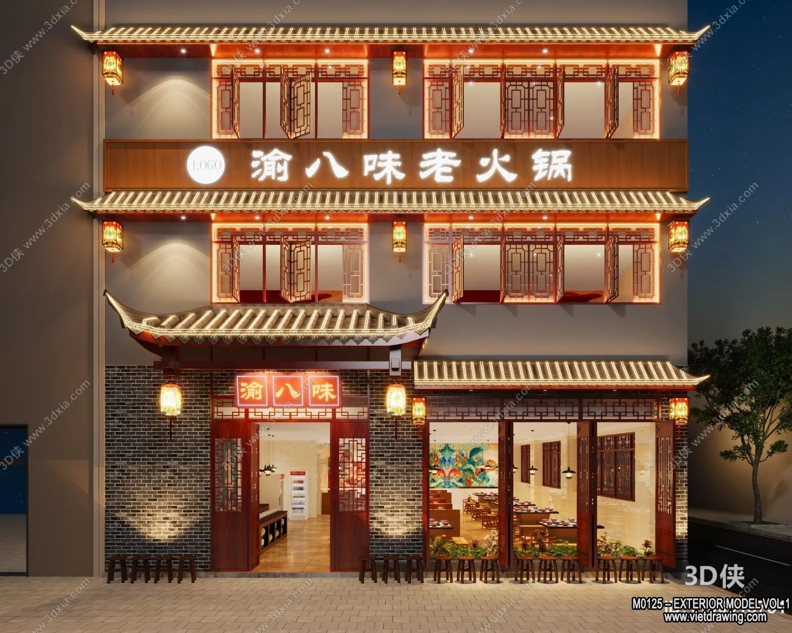 Exterior 3D Collection - Shop - Fastfood - Retails - 3D Models - 172