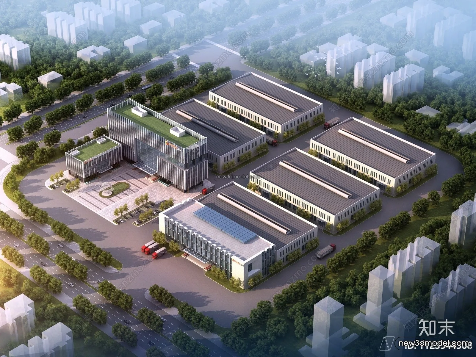 Exterior 3D Models of Factory - 3D Scene - 004