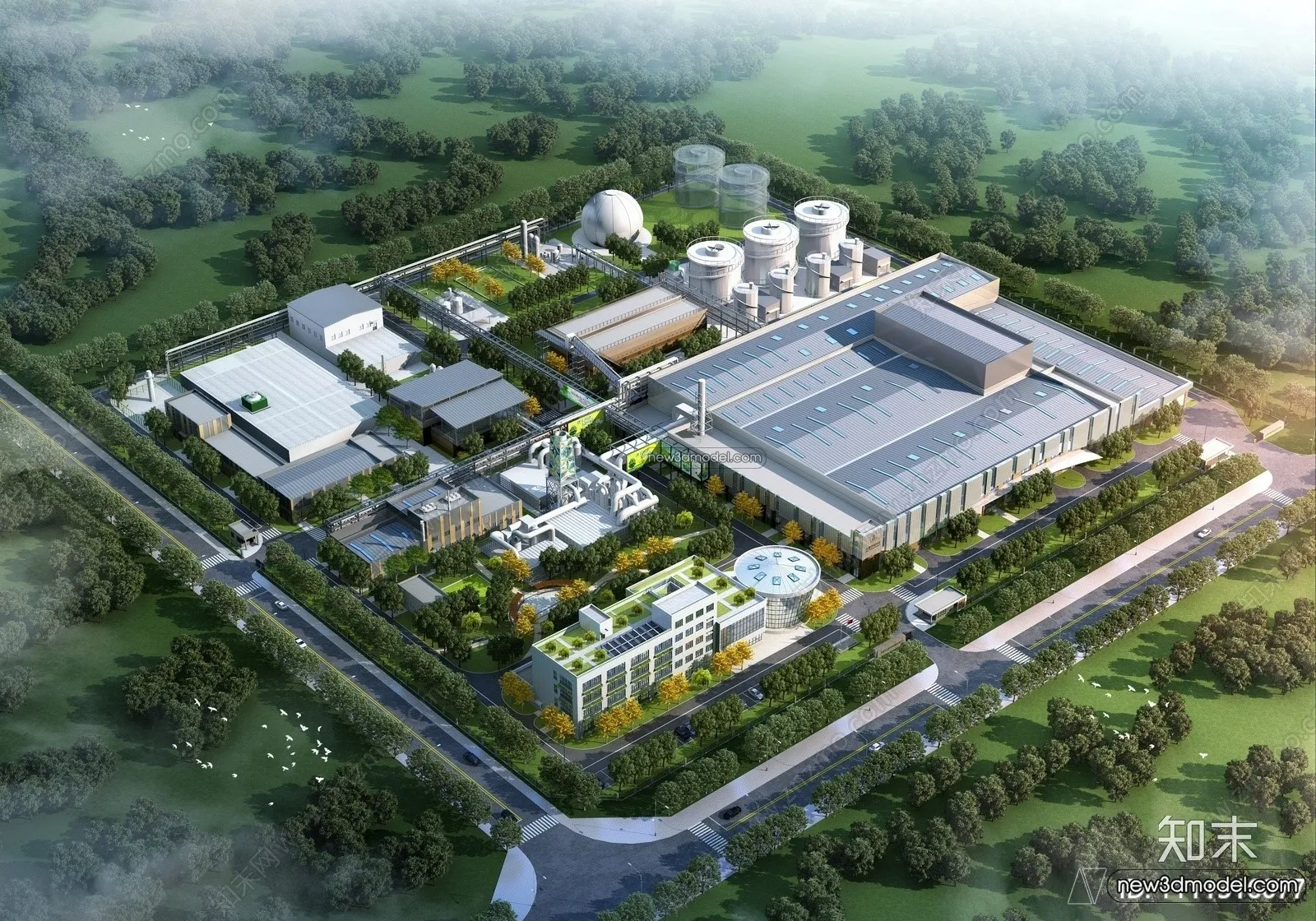 Exterior 3D Models of Factory - 3D Scene - 005