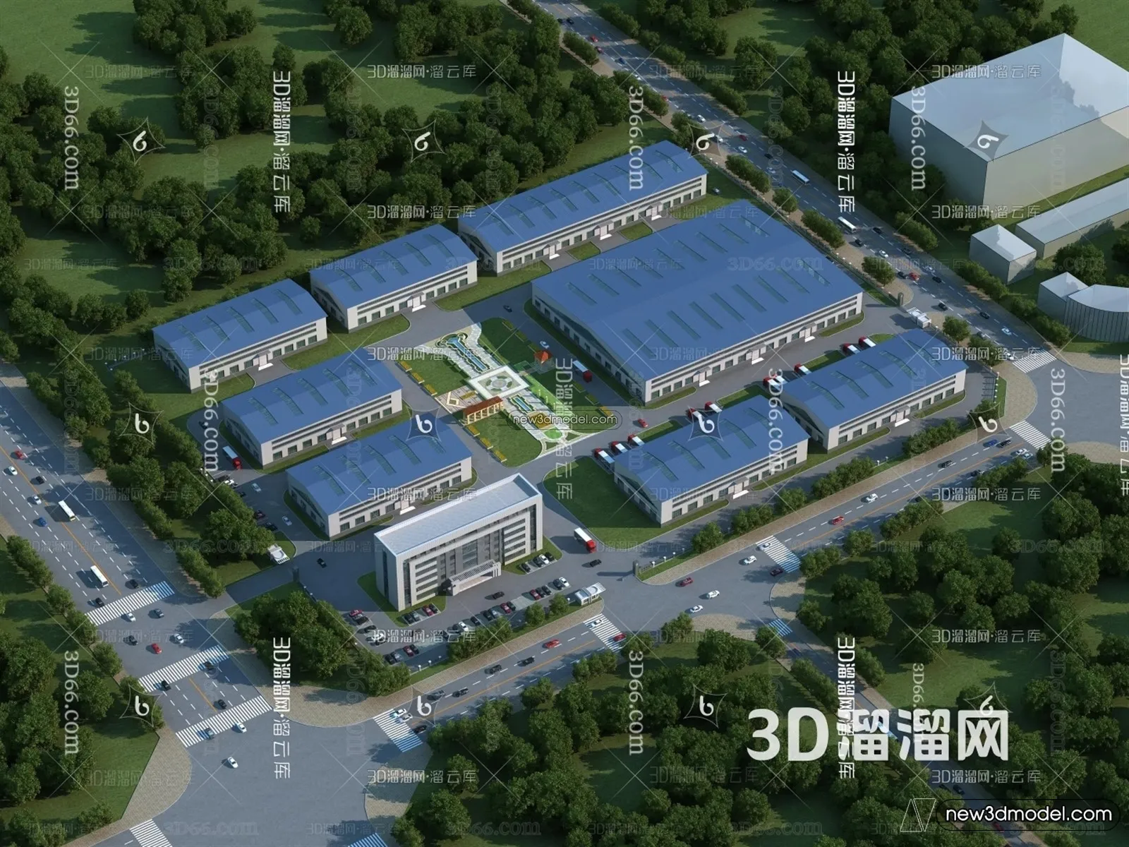 Exterior 3D Models of Factory - 3D Scene - 007