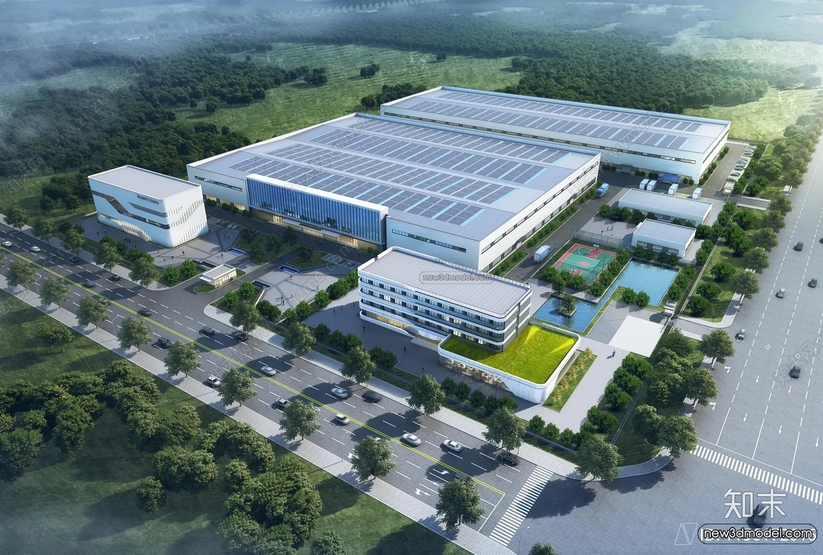 Exterior 3D Models of Factory - 3D Scene - 012