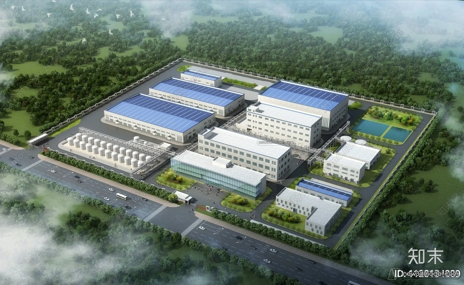 Exterior 3D Models of Factory - 3D Scene - 013