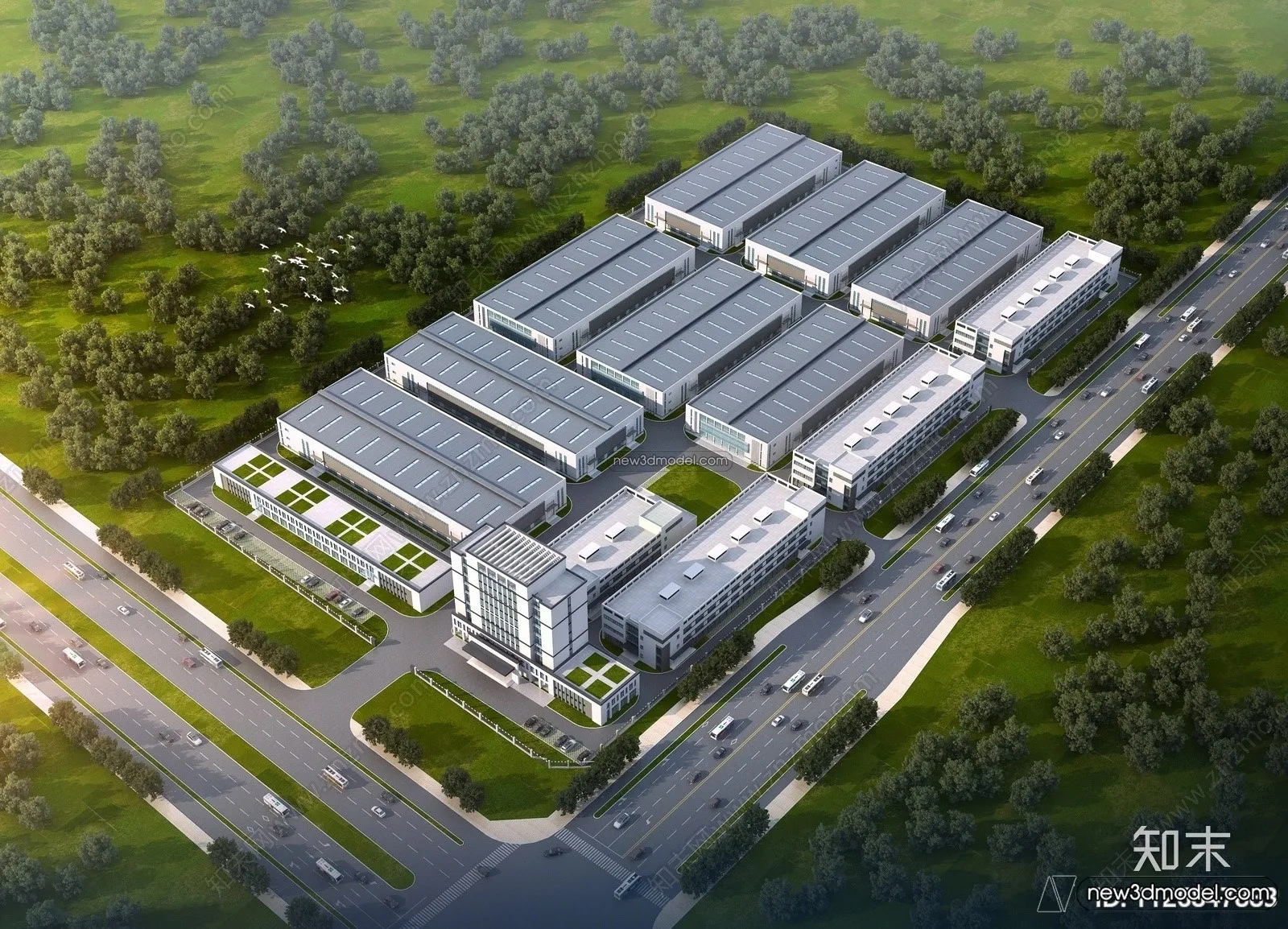 Exterior 3D Models of Factory - 3D Scene - 015