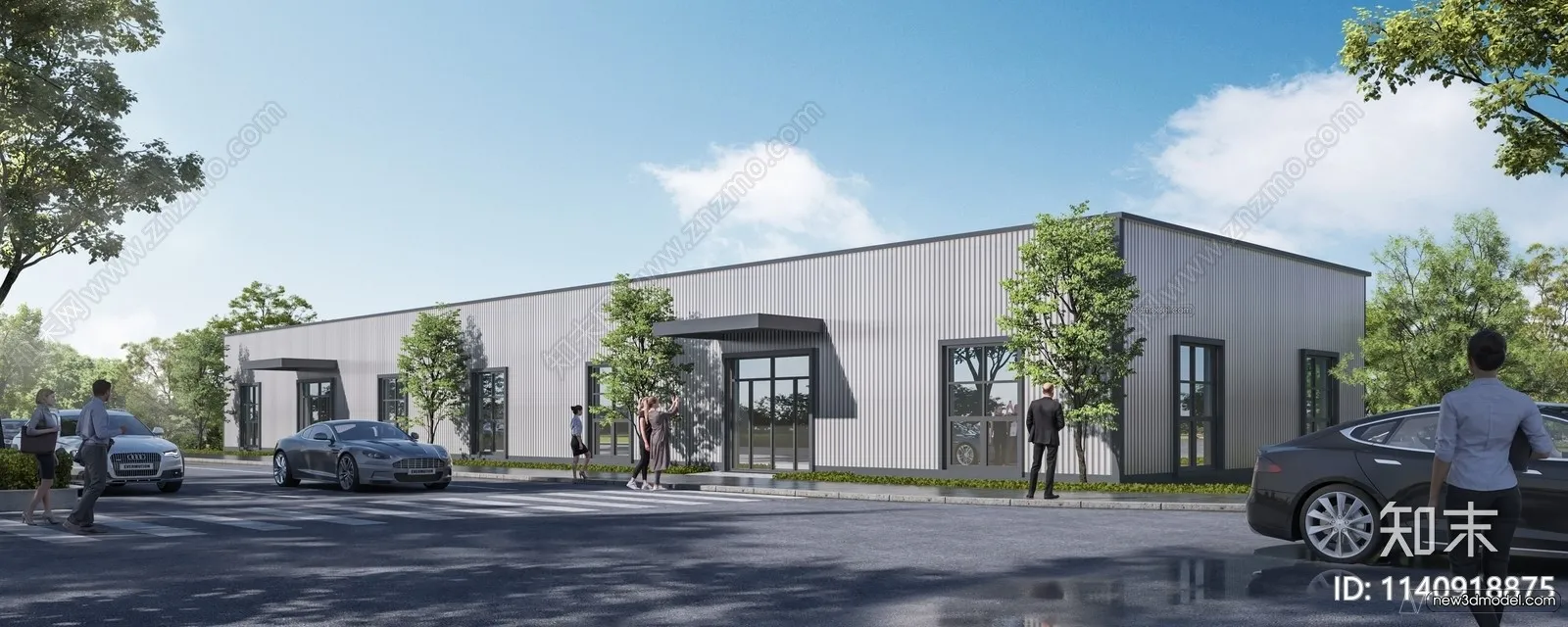 Exterior 3D Models of Factory - 3D Scene - 016