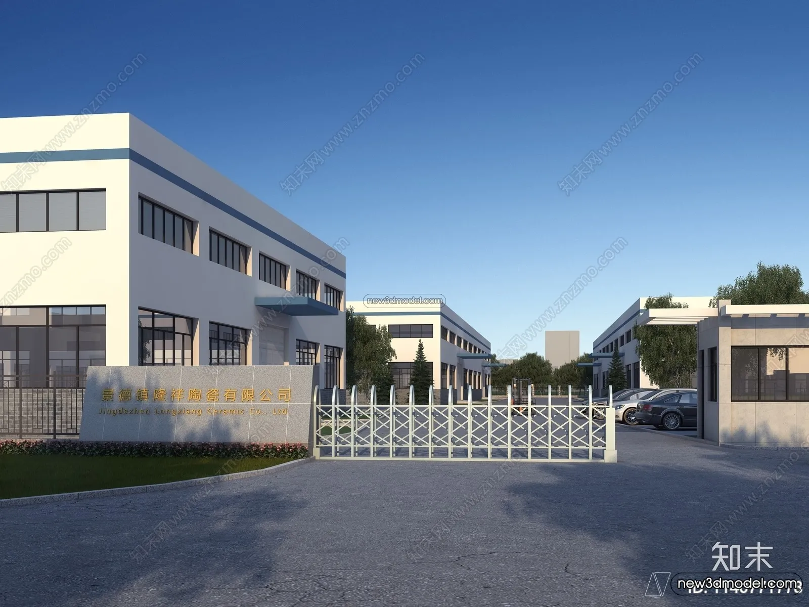 Exterior 3D Models of Factory - 3D Scene - 017