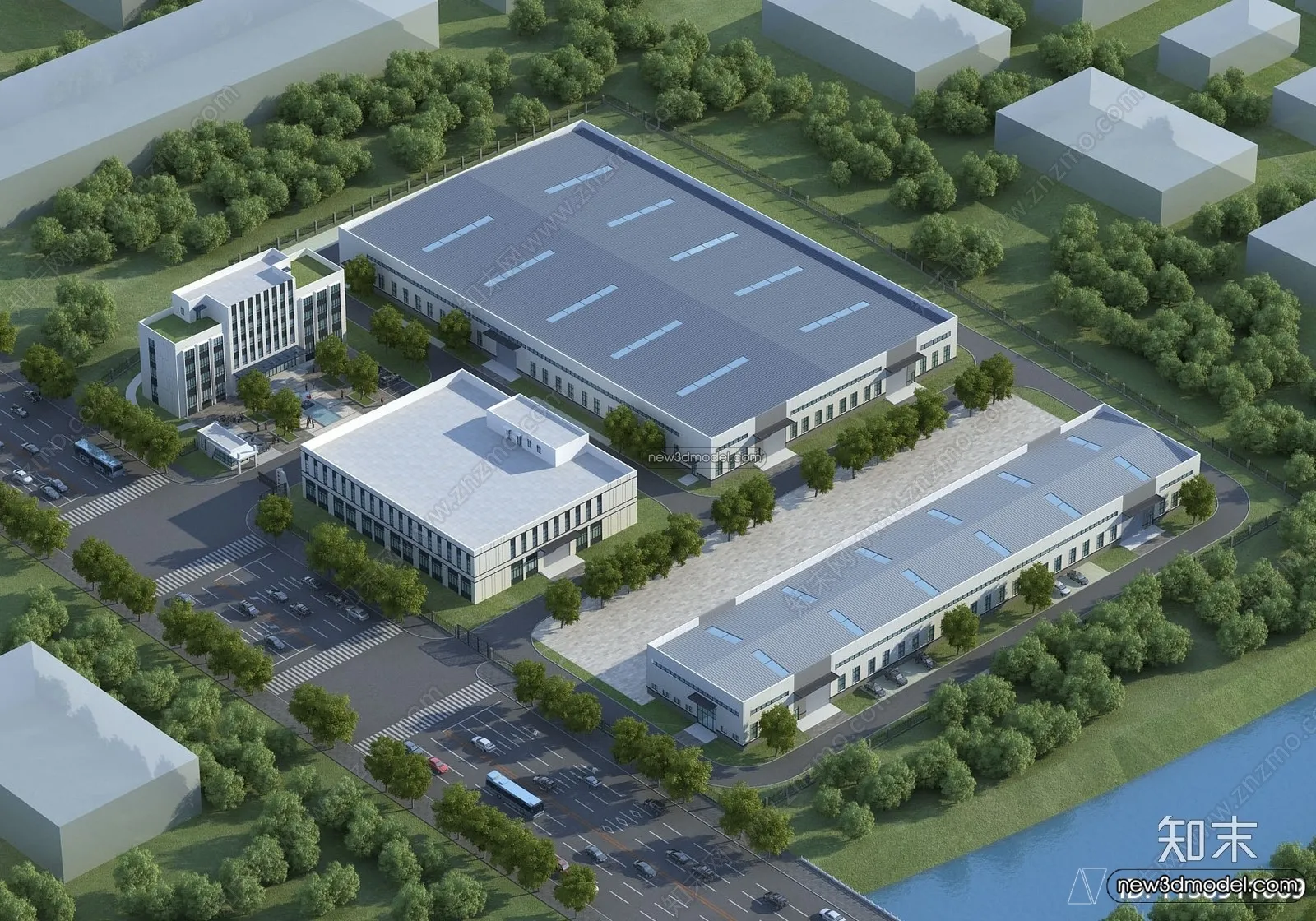 Exterior 3D Models of Factory - 3D Scene - 018