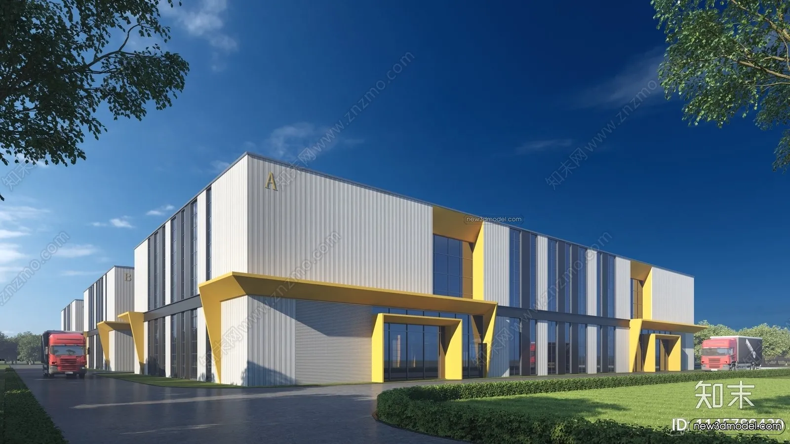 Exterior 3D Models of Factory - 3D Scene - 022