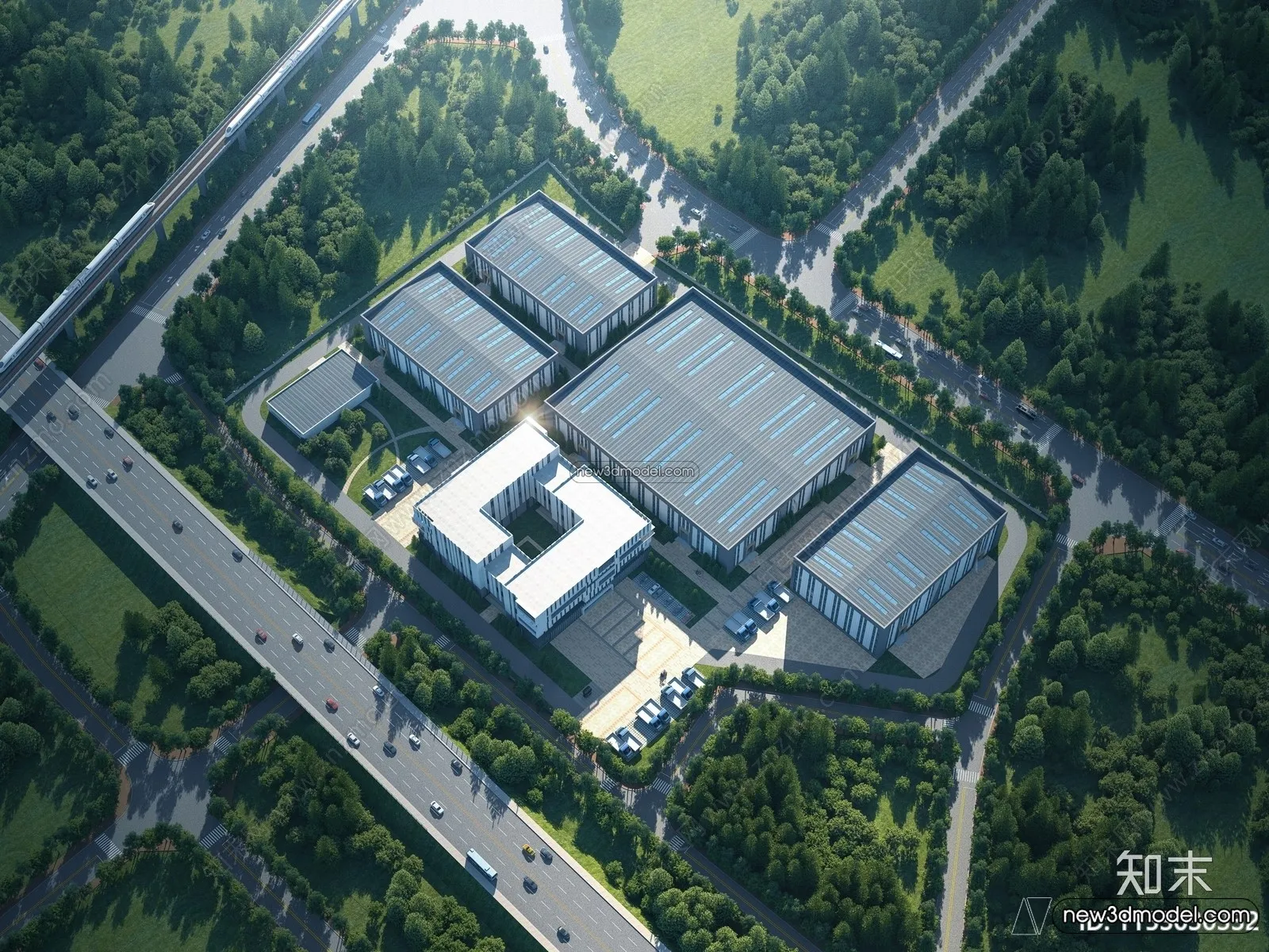 Exterior 3D Models of Factory - 3D Scene - 023