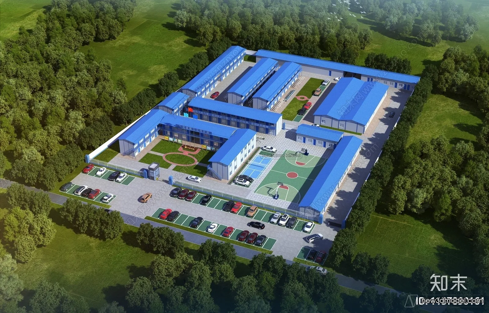 Exterior 3D Models of Factory - 3D Scene - 024