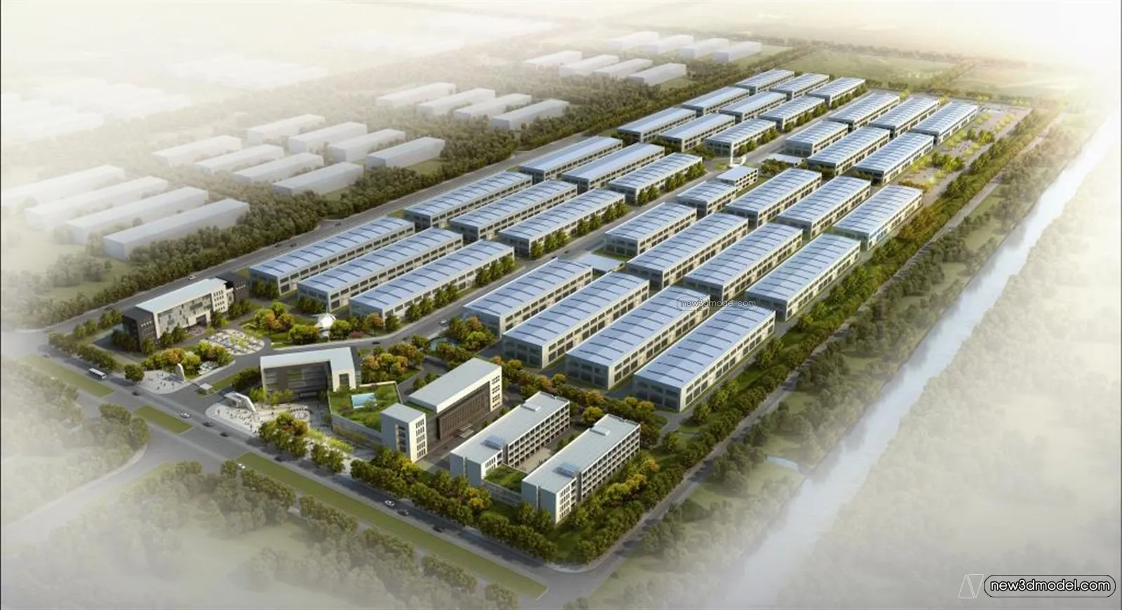 Exterior 3D Models of Factory - 3D Scene - 027