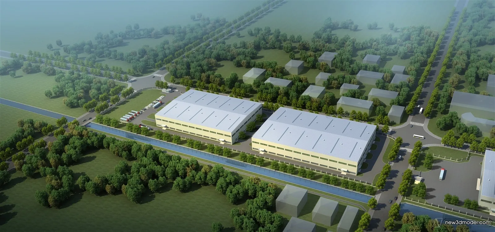 Exterior 3D Models of Factory - 3D Scene - 029