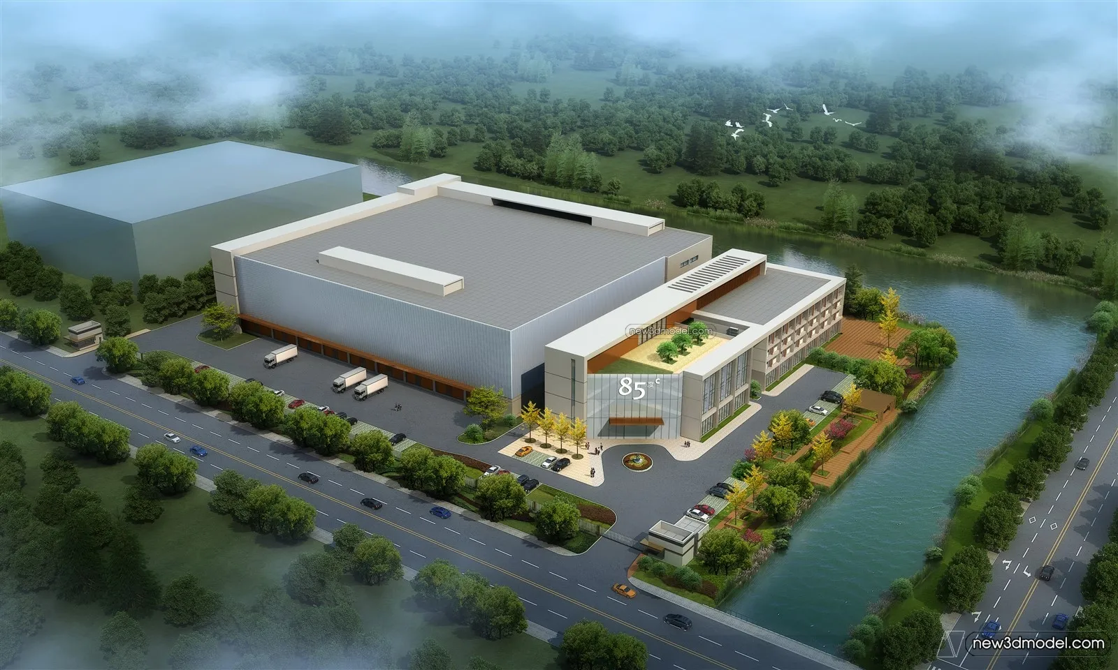 Exterior 3D Models of Factory - 3D Scene - 030