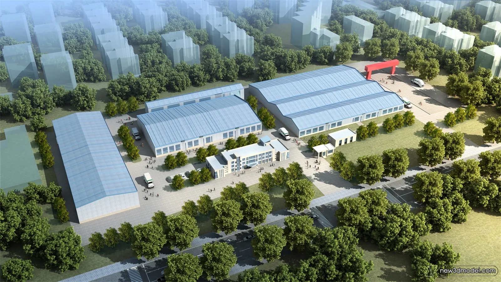 Exterior 3D Models of Factory - 3D Scene - 034