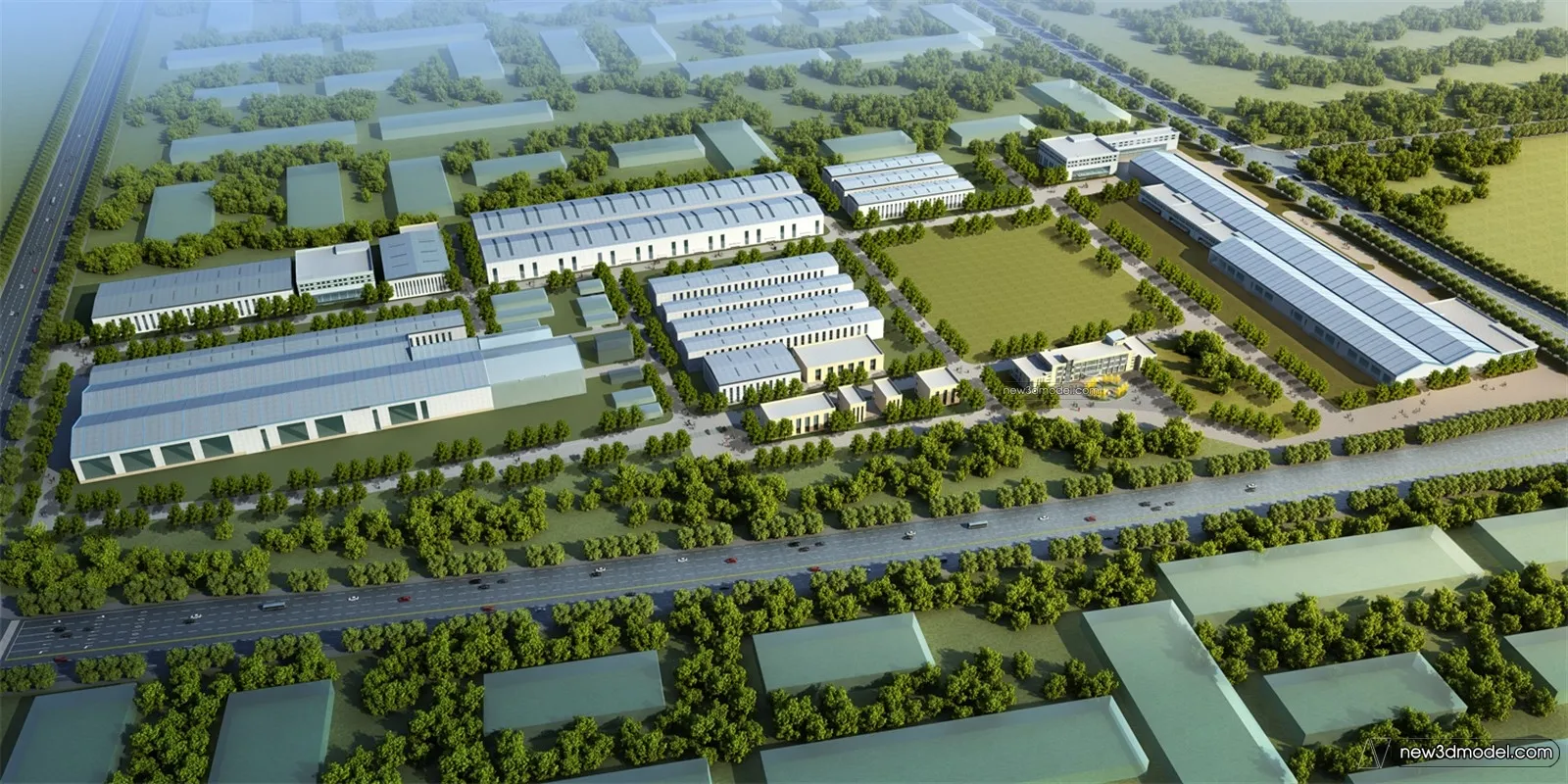 Exterior 3D Models of Factory - 3D Scene - 038