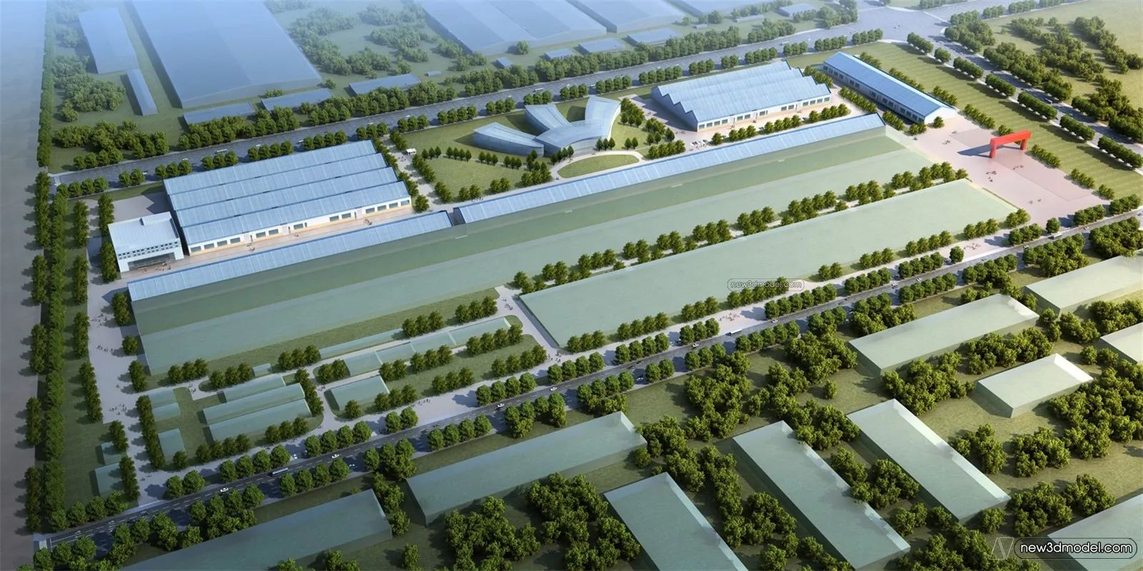 Exterior 3D Models of Factory - 3D Scene - 039