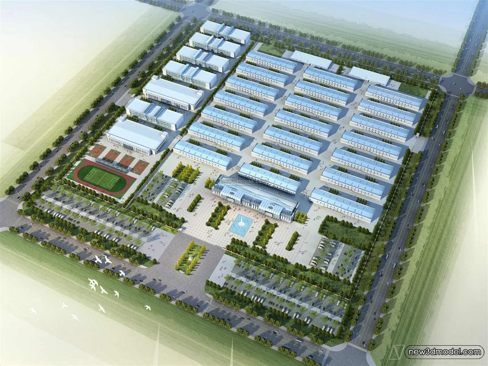 Exterior 3D Models of Factory - 3D Scene - 040