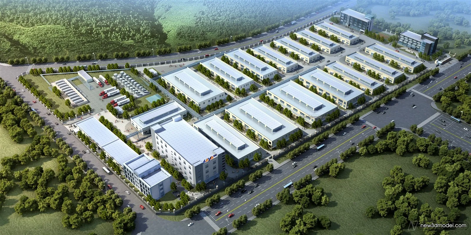 Exterior 3D Models of Factory - 3D Scene - 041