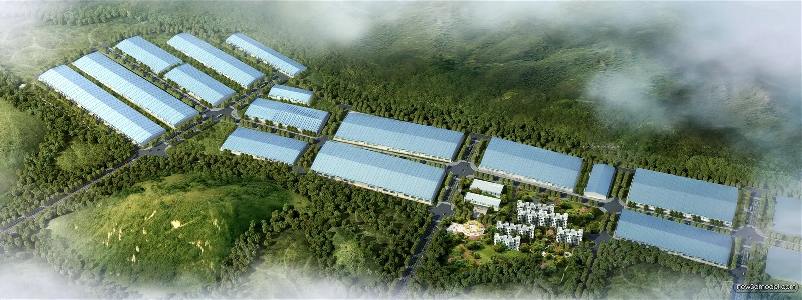 Exterior 3D Models of Factory - 3D Scene - 042