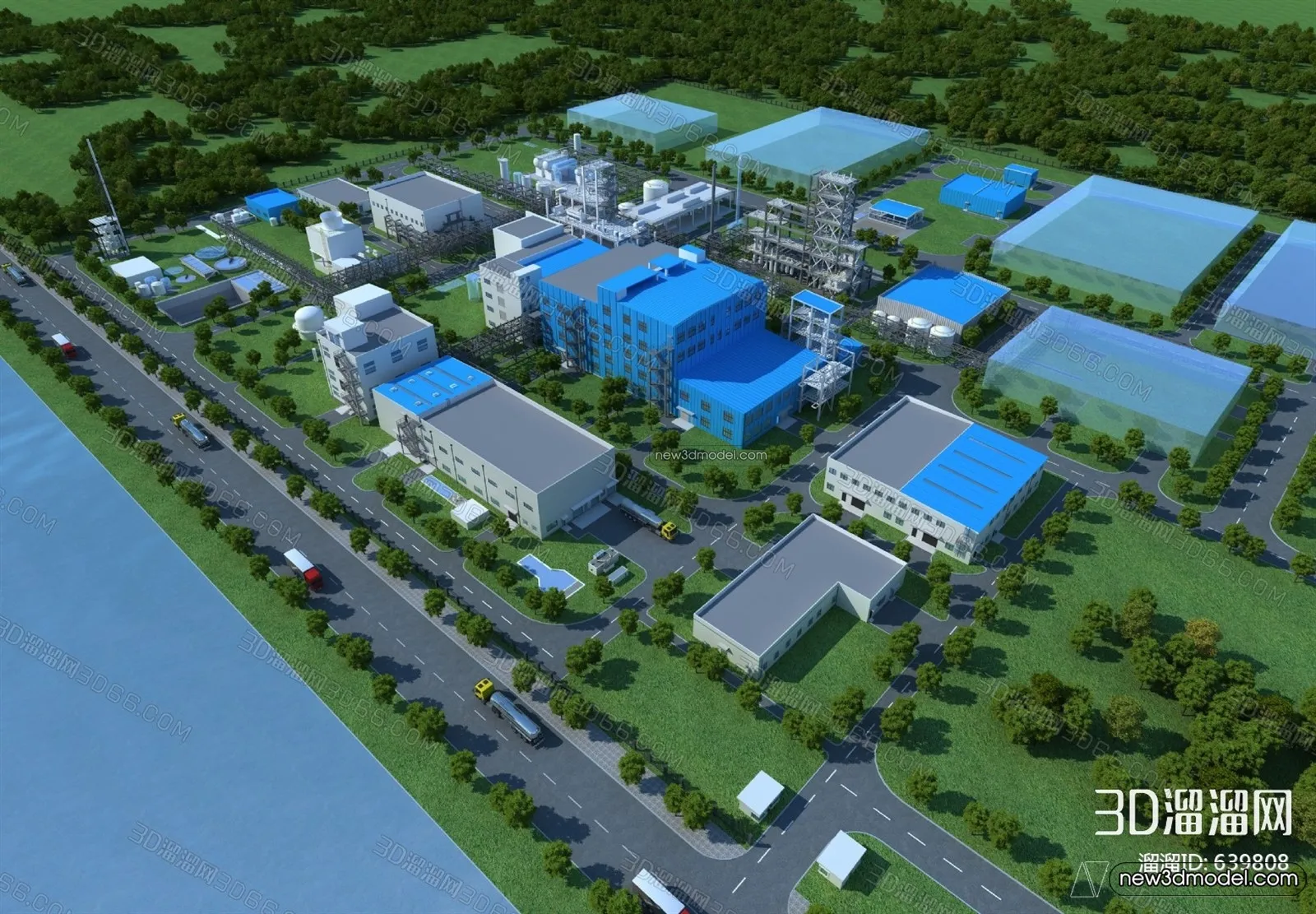 Exterior 3D Models of Factory - 3D Scene - 043