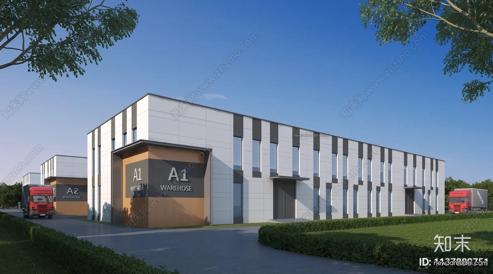 Exterior 3D Models of Factory - 3D Scene - 046