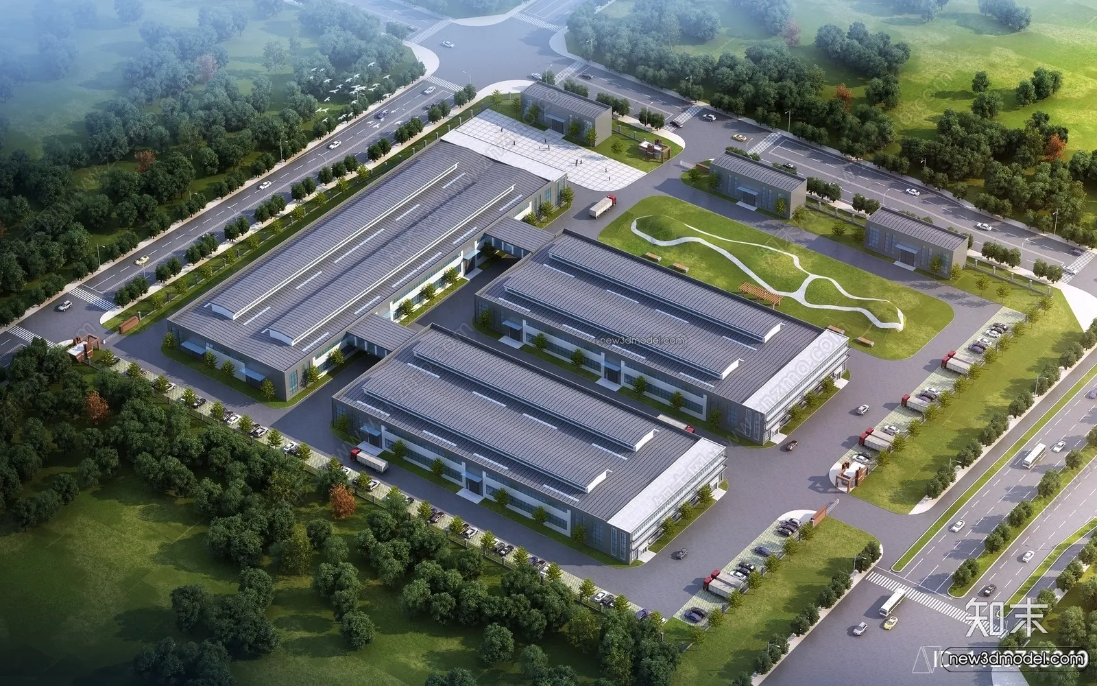 Exterior 3D Models of Factory - 3D Scene - 047