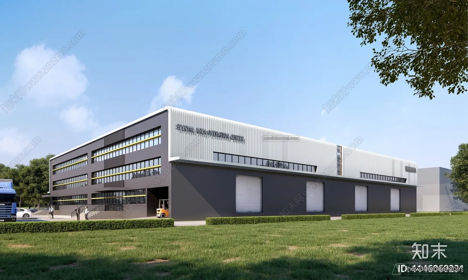 Exterior 3D Models of Factory - 3D Scene - 048