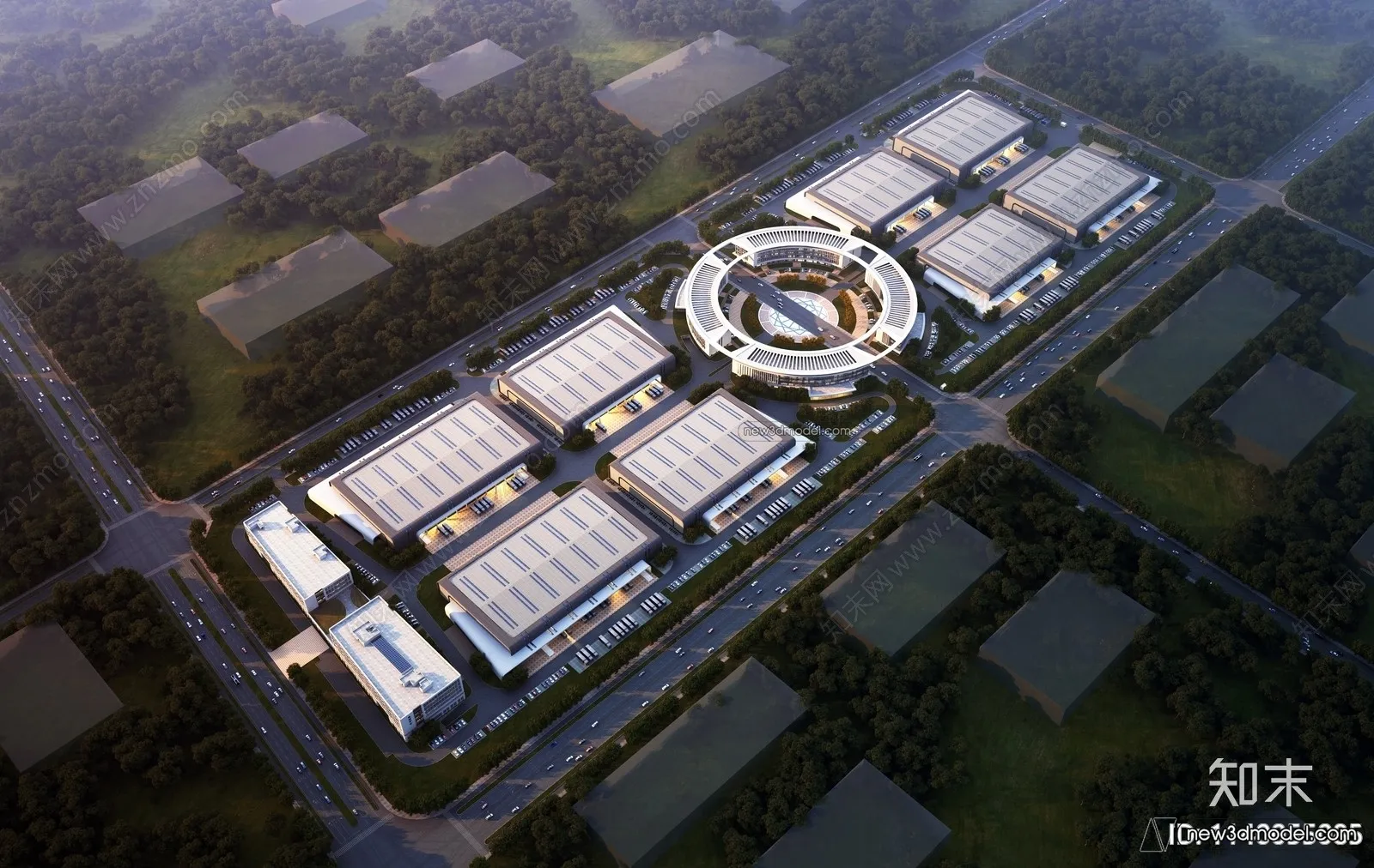 Exterior 3D Models of Factory - 3D Scene - 050