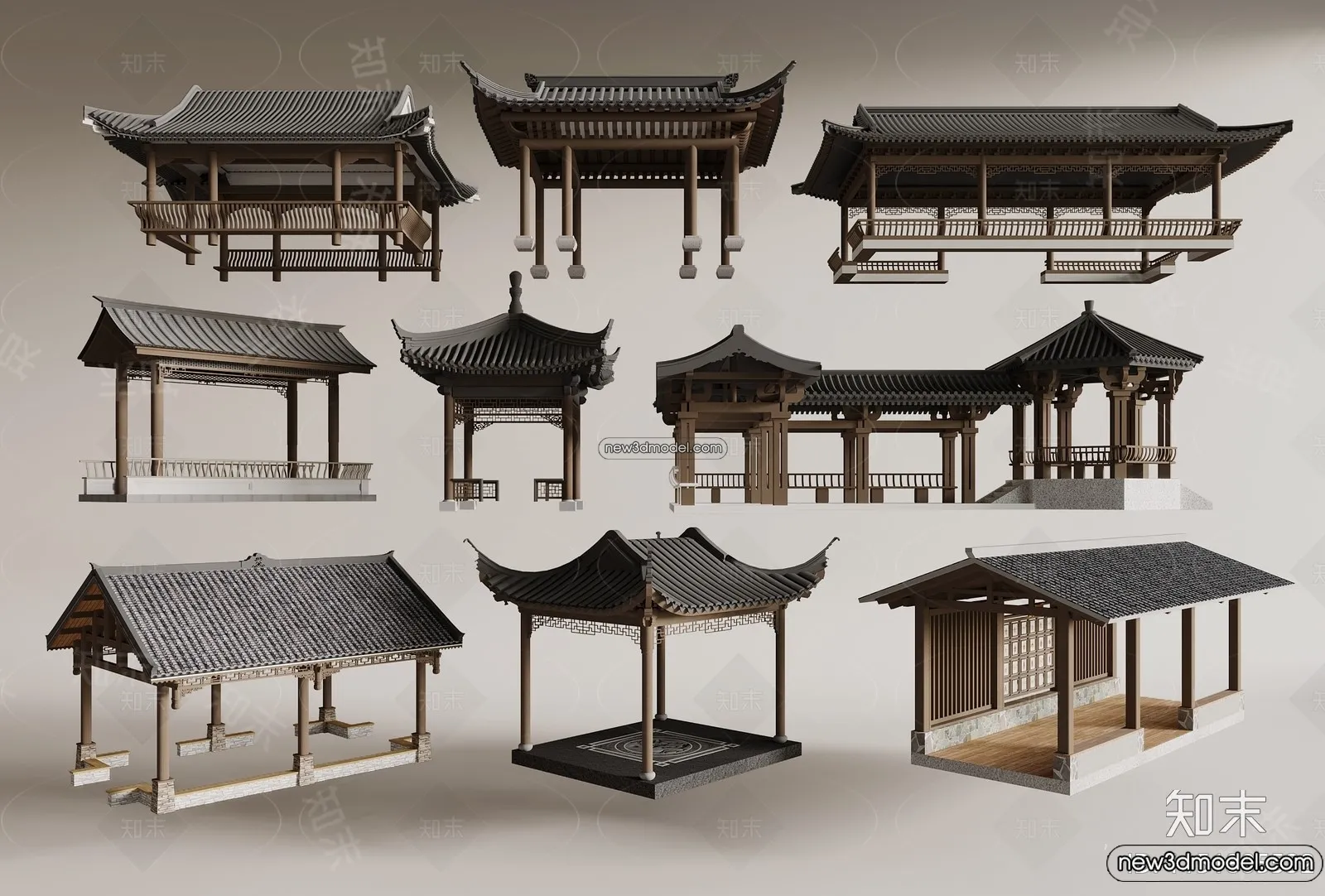 Exterior 3D Models of Pagoda - 3D Scenes - 022