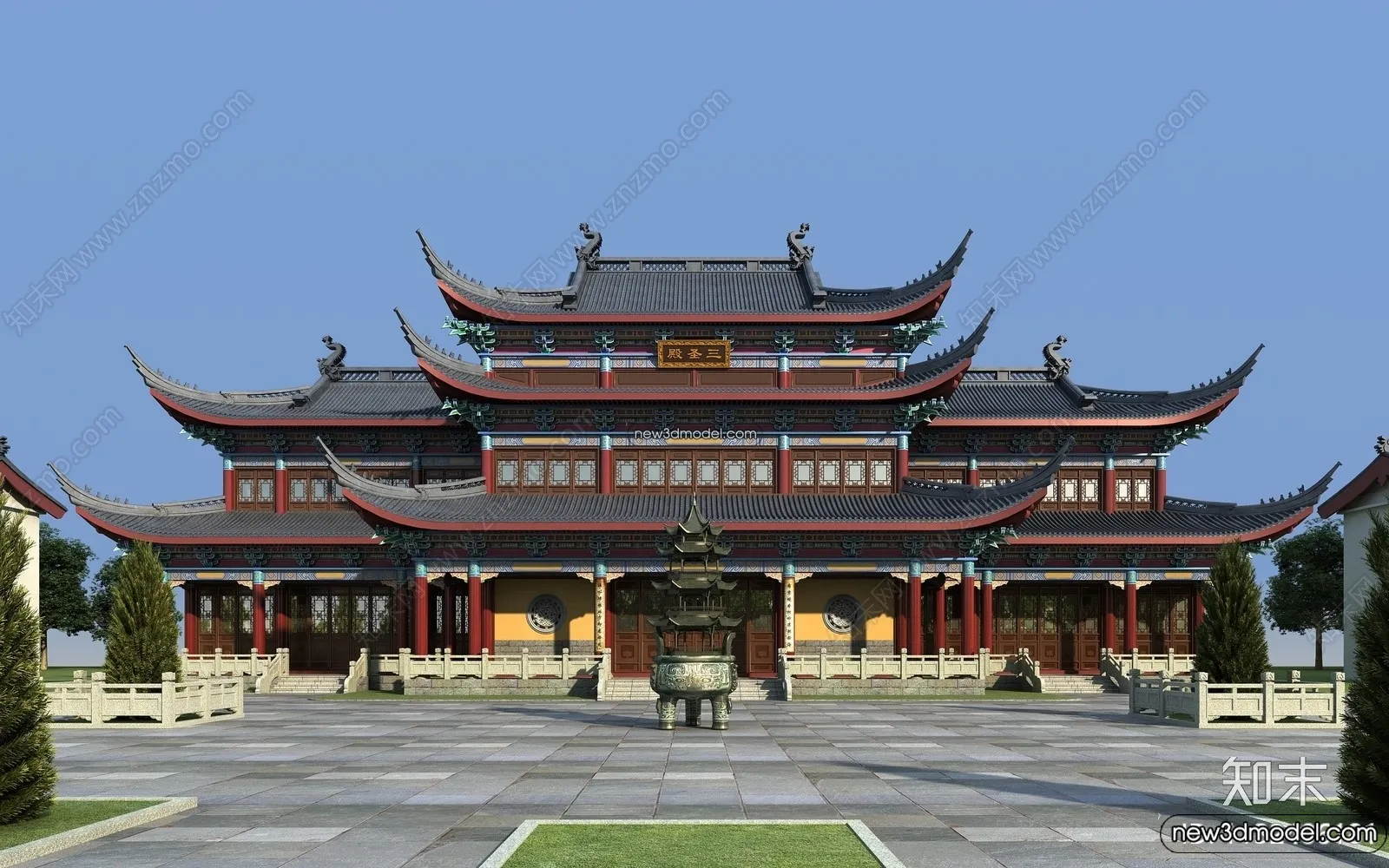 Exterior 3D Models of Pagoda - 3D Scenes - 027
