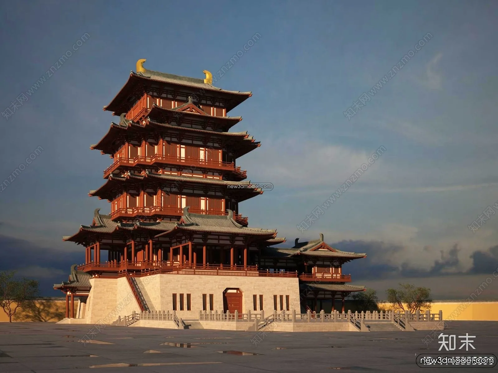 Exterior 3D Models of Pagoda - 3D Scenes - 029
