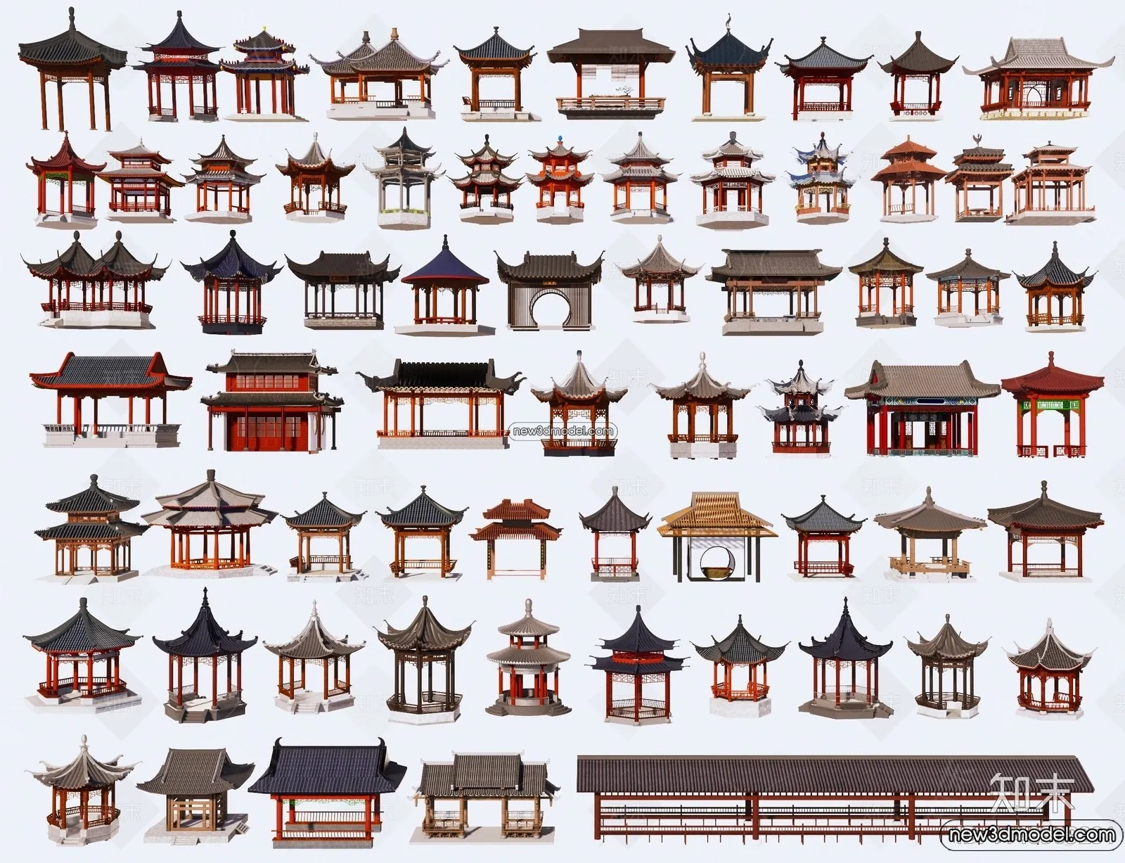 Exterior 3D Models of Pagoda - 3D Scenes - 032