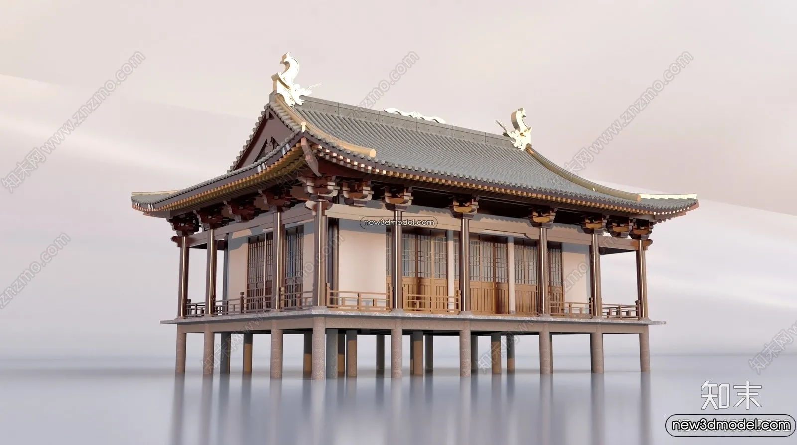 Exterior 3D Models of Pagoda - 3D Scenes - 035
