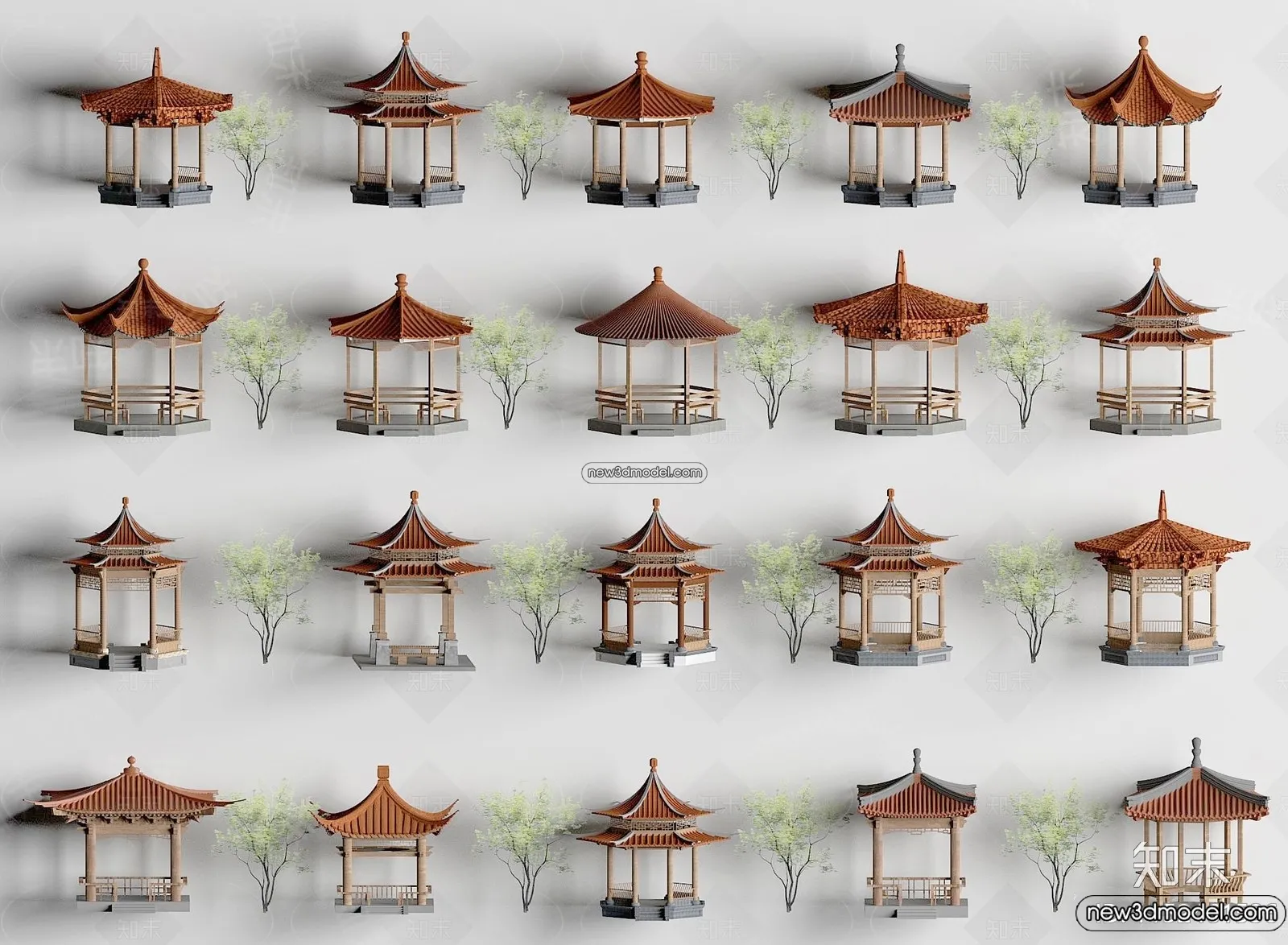 Exterior 3D Models of Pagoda - 3D Scenes - 043