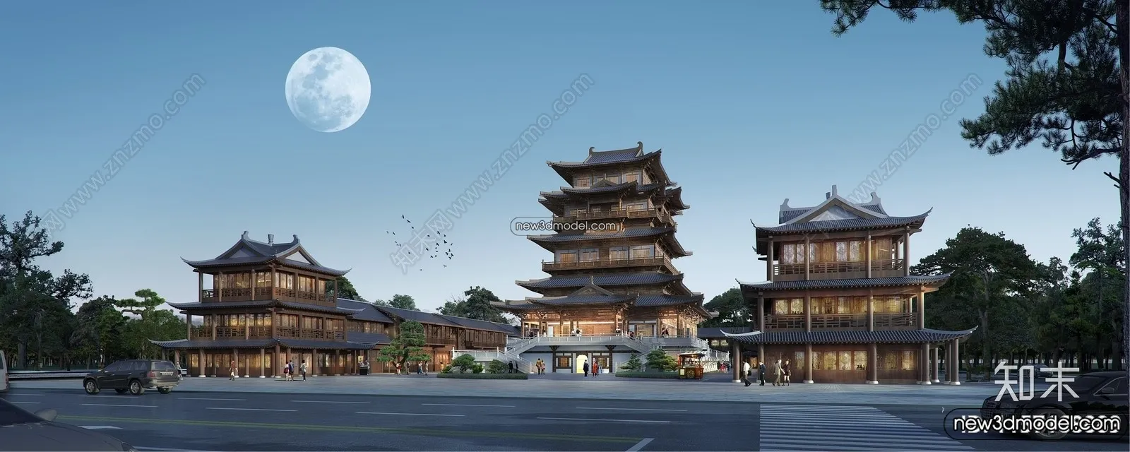 Exterior 3D Models of Pagoda - 3D Scenes - 047