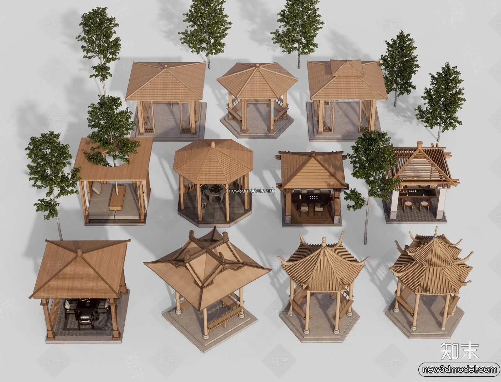 Exterior 3D Models of Pagoda - 3D Scenes - 054