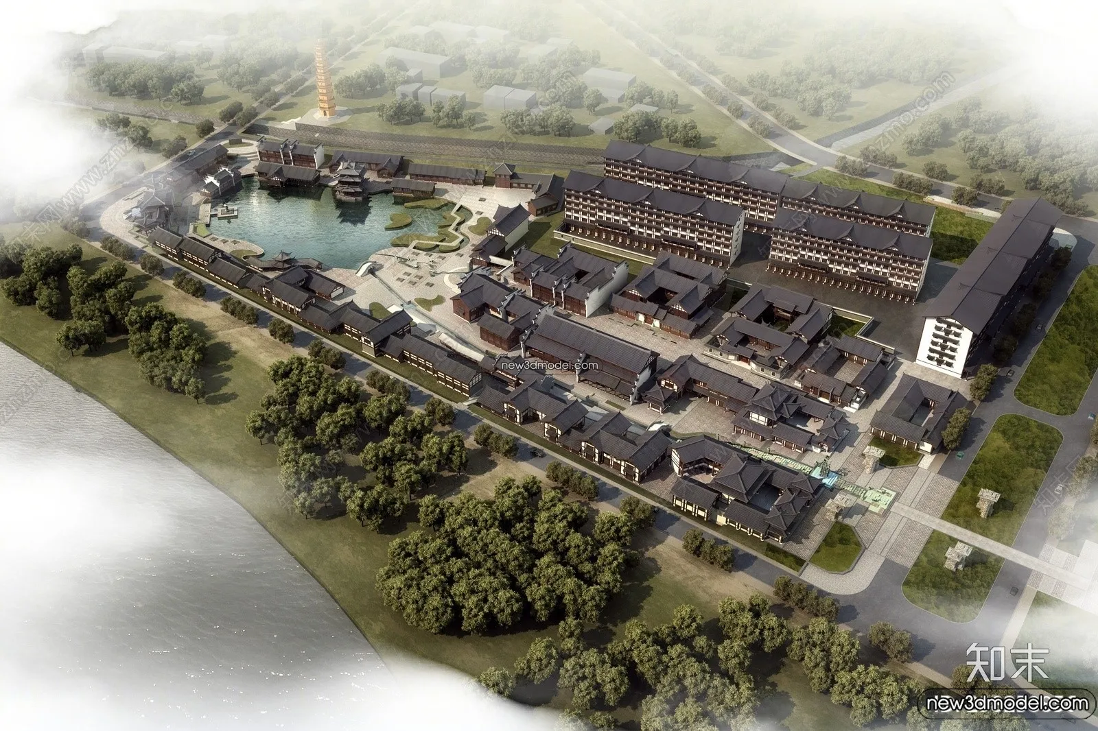 Exterior 3D Models of Pagoda - 3D Scenes - 062