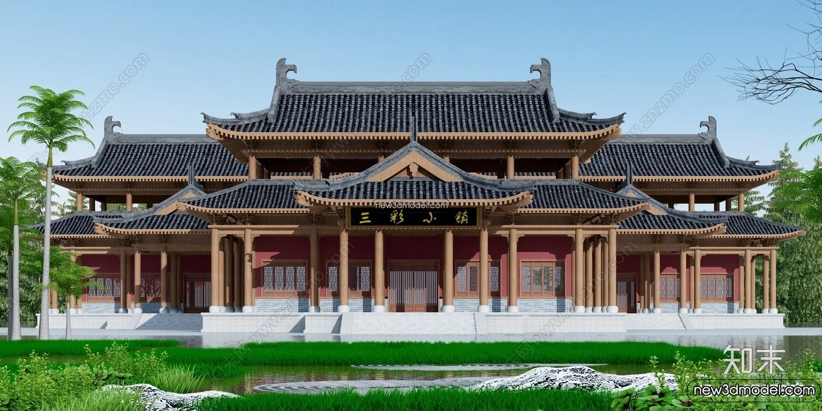 Exterior 3D Models of Pagoda - 3D Scenes - 075