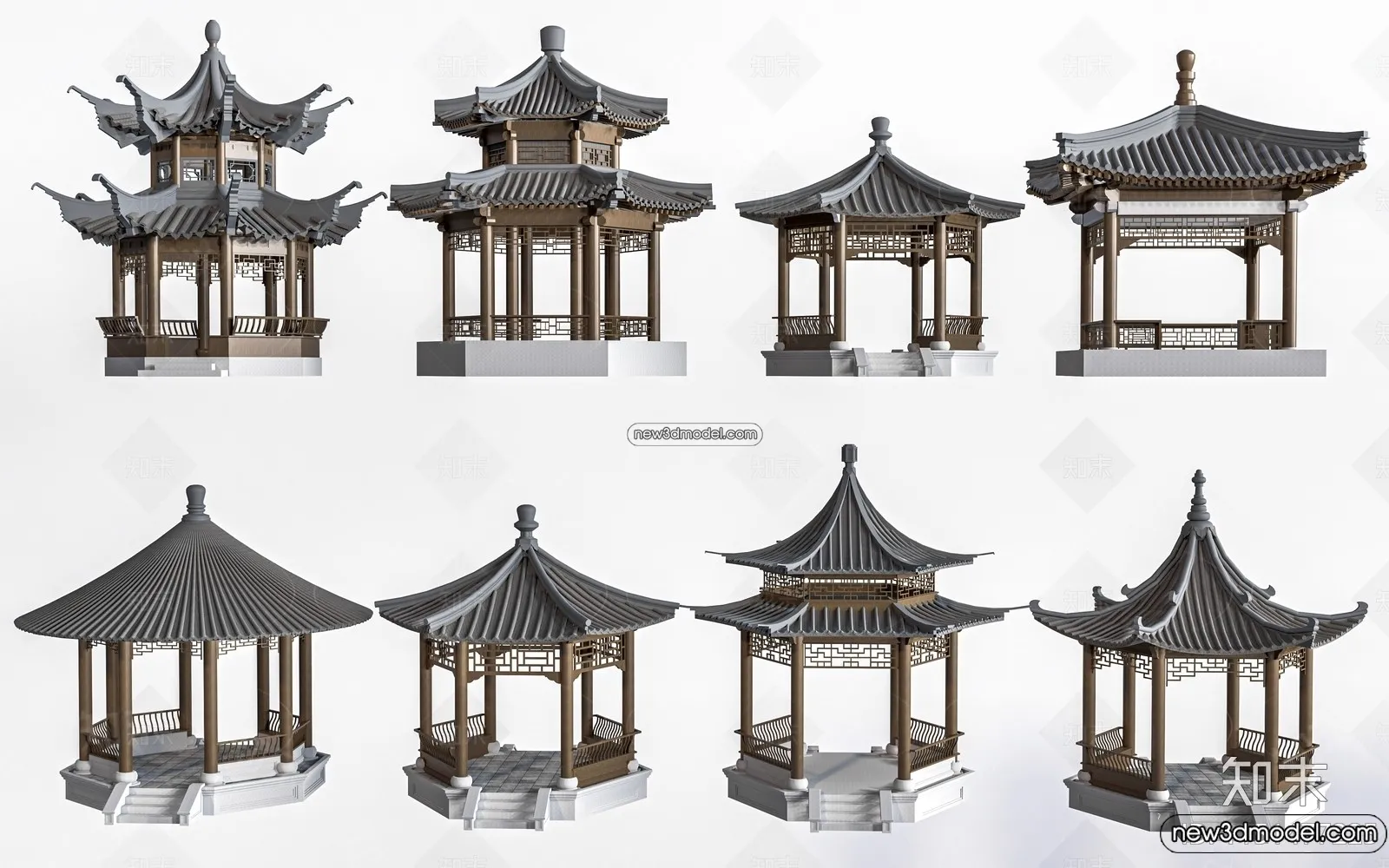 Exterior 3D Models of Pagoda - 3D Scenes - 076