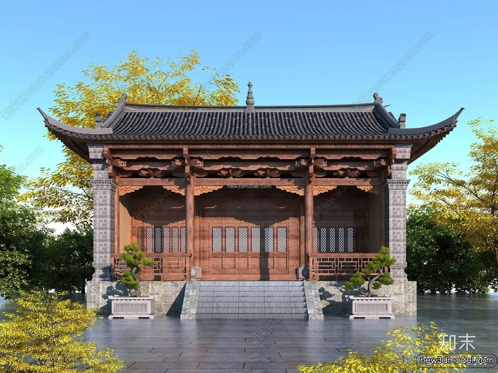 Exterior 3D Models of Pagoda - 3D Scenes - 077