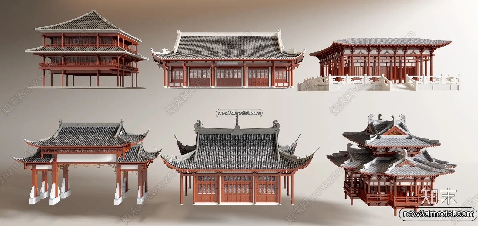 Exterior 3D Models of Pagoda - 3D Scenes - 080